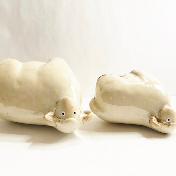 Set of 2 Ceramic Sheep - Glazed, 2 Different Sizes - Home Accents - Picture 6 of 8